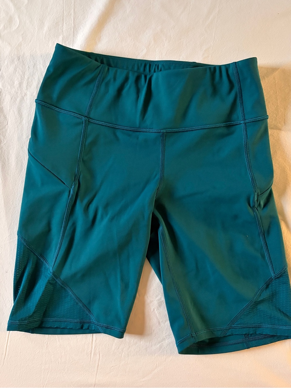 Athleta Deep Teal High-Rise Bike Shorts
